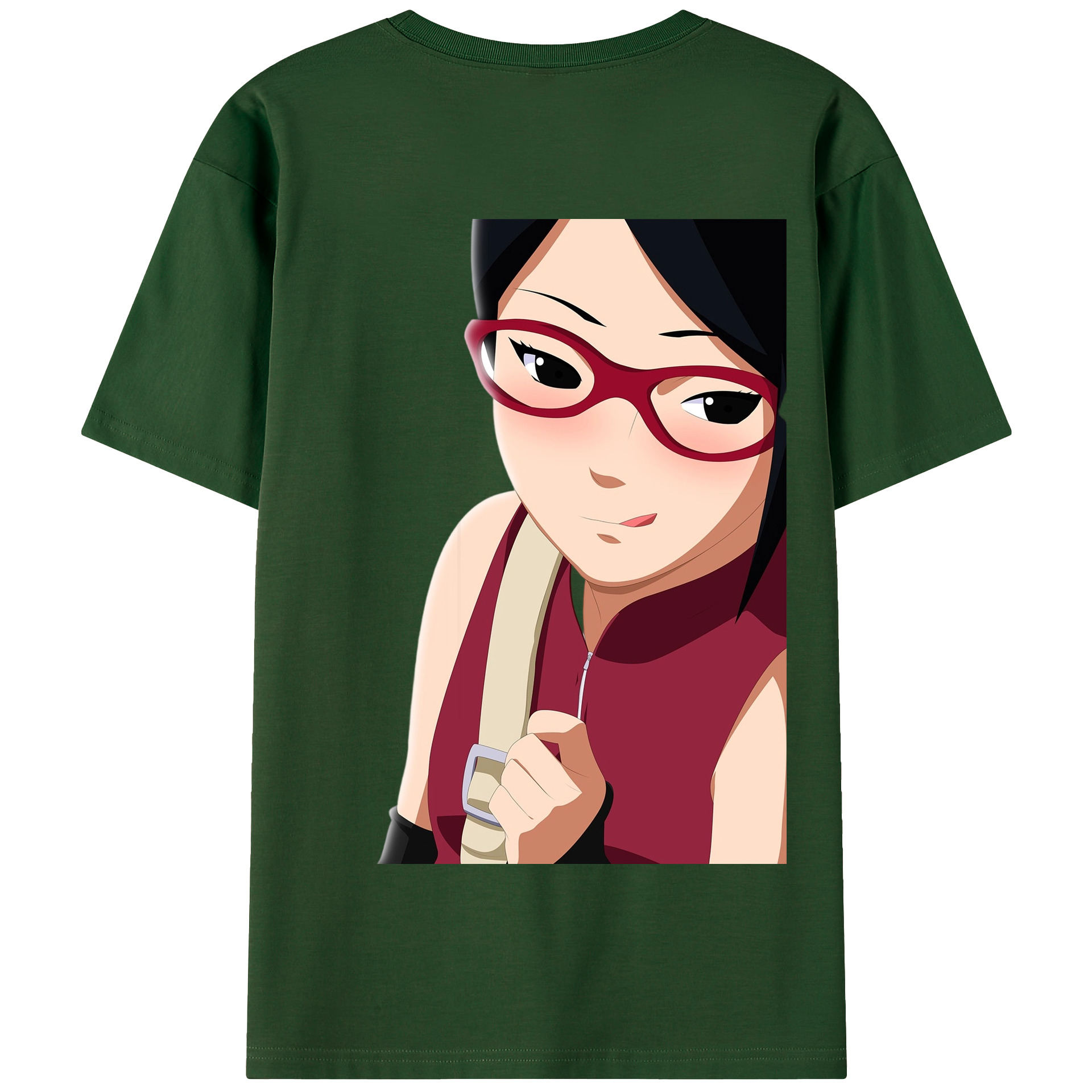 （画像用） NARUTO -ナルト- うちは サラダ Uchiha Sarada 綿100％半袖Tシャツ（背面プリント）